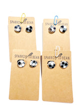 Load image into Gallery viewer, B&W plaid studs