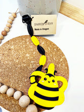 Load image into Gallery viewer, Bee toothbrush teether clip
