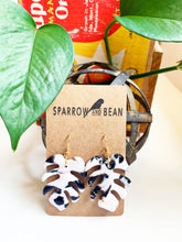 Load image into Gallery viewer, Petite Monstera Earrings w/ gold flakes & resin top