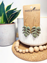 Load image into Gallery viewer, Petite Monstera Earrings