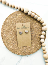 Load image into Gallery viewer, Textured heart studs