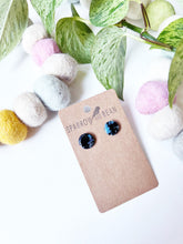 Load image into Gallery viewer, Black galaxy studs