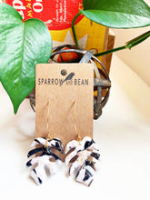 Load image into Gallery viewer, Petite Monstera Earrings w/ gold flakes & resin top