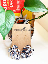 Load image into Gallery viewer, Petite Monstera Earrings w/ gold flakes & resin top