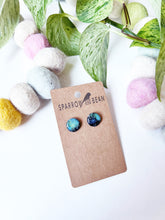 Load image into Gallery viewer, Black galaxy studs