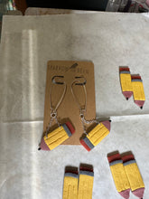 Load image into Gallery viewer, Pencil dangle earrings
