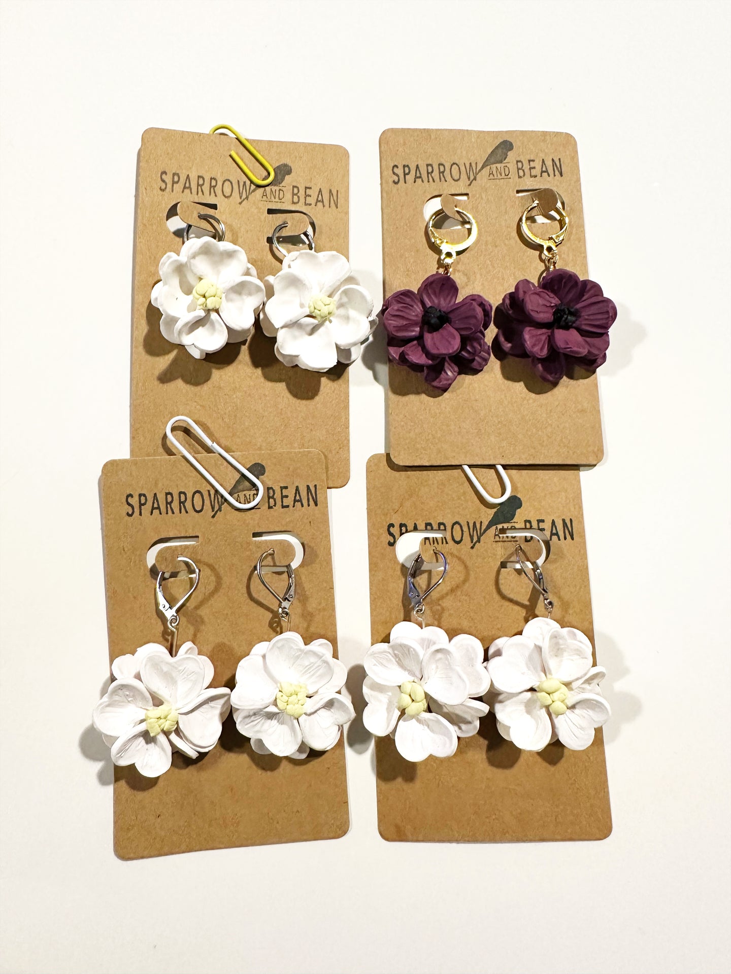 3D flower dangle earrings