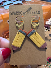 Load image into Gallery viewer, Pencil dangle earrings
