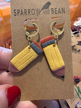 Load image into Gallery viewer, Pencil dangle earrings
