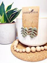 Load image into Gallery viewer, Petite Monstera Earrings
